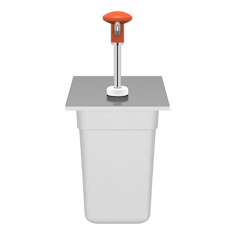 Kalando KD-002 Basmalı Sos Pompası Paslanmaz GN 1/4 5.25 L Turuncu - Görsel 2
