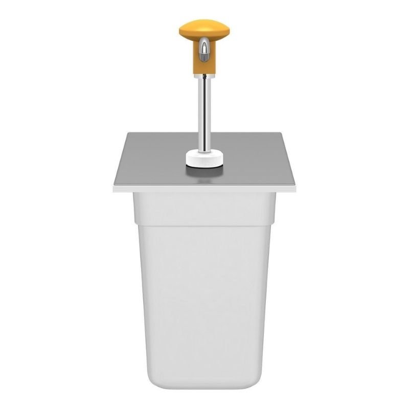 Kalando KD-002 Basmalı Sos Pompası Paslanmaz GN 1/4 5.25 L Sarı - Görsel 2