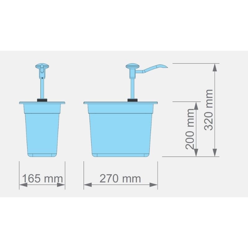 Kalando KD-002 Basmalı Sos Pompası Paslanmaz GN 1/4 5.25 L Kırmızı - Görsel 3