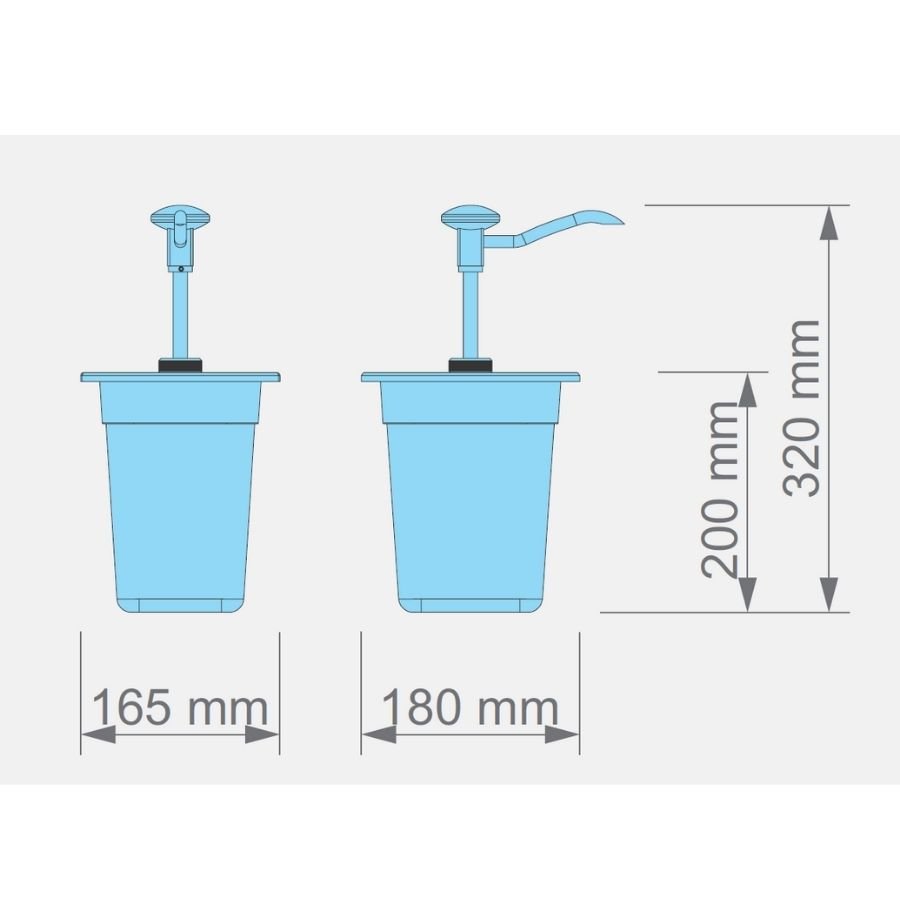 Kalando KD-002 Basmalı Sos Pompası Paslanmaz GN 1/6 3 L Kırmızı - Görsel 3