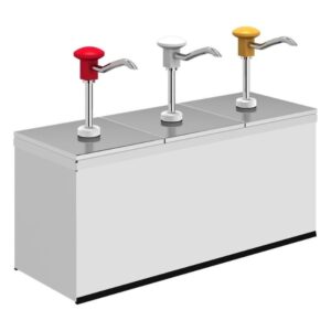 Kalando KD-002 Gastronorm Basmalı Sos Pompası Üçlü Stant Paslanmaz GN 1/6 3x3 L