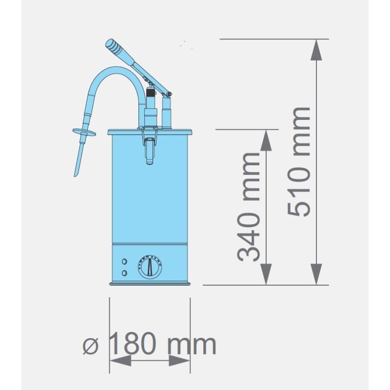 Kalando KD-01750 Benmari Isıtmalı Sos Pompası N-Form Enjekte Dolum İğneli Paslanmaz 3 L - Görsel 3