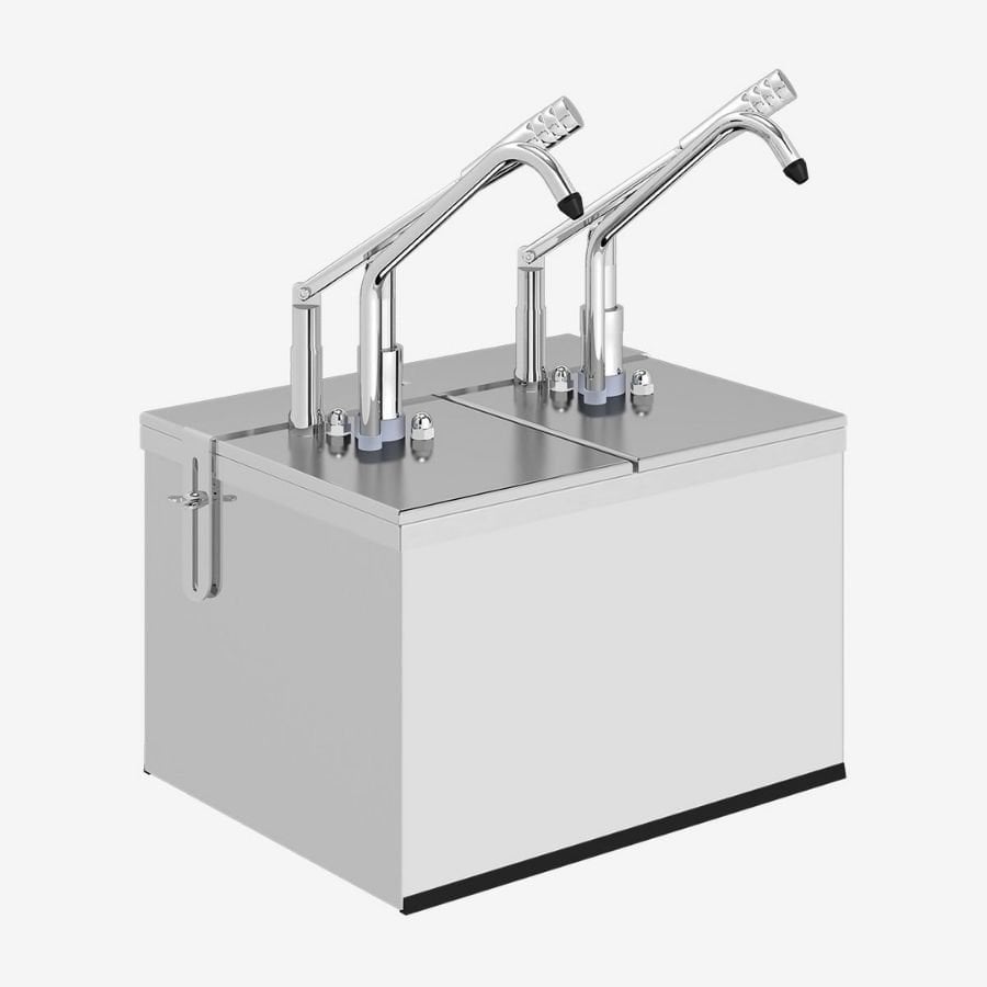 Kalando KD-0214 Gastronorm Kollu Sos Pompası İkili Stant Paslanmaz GN 1/4 2x5.25 L