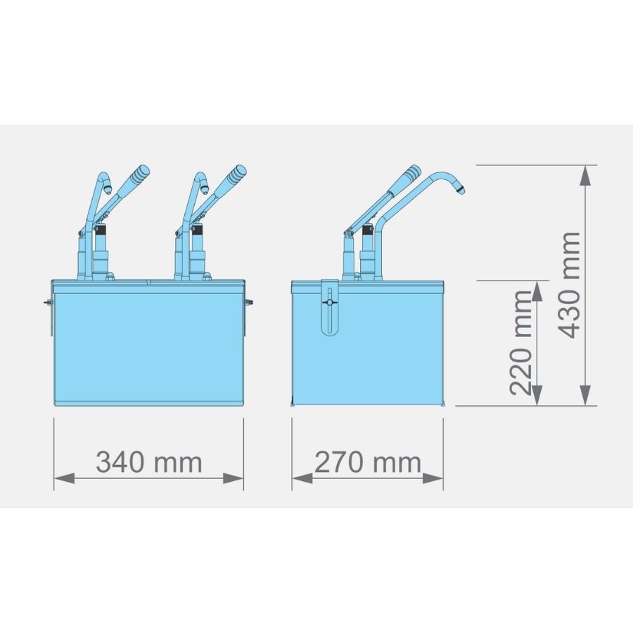Kalando KD-0214 Gastronorm Kollu Sos Pompası İkili Stant Paslanmaz GN 1/4 2x5.25 L - Görsel 3