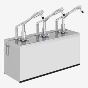 Kalando KD-0216 Gastronorm Kollu Sos Pompası Üçlü Stant Paslanmaz GN 1/6 3x3 L