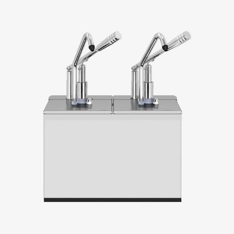 Kalando KD-216 Gastronorm Kollu Sos Pompası İkili Stant Paslanmaz GN 1/6 2x3 L - Görsel 2