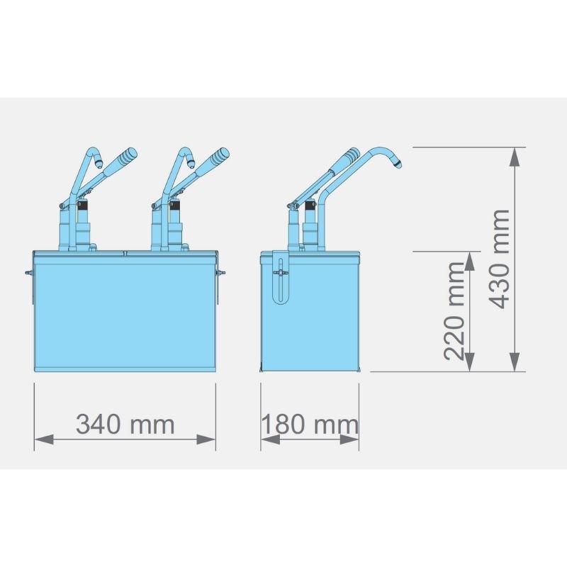 Kalando KD-216 Gastronorm Kollu Sos Pompası İkili Stant Paslanmaz GN 1/6 2x3 L - Görsel 3
