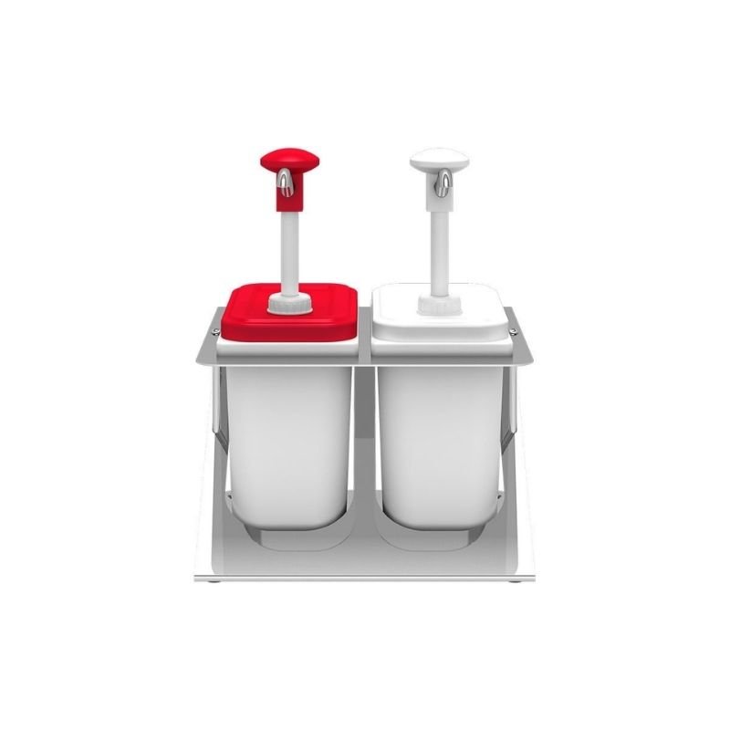 Kalando KDP-003 Basmalı Sos Pompası İkili Z Stant Plastik 2x1.9 L - Görsel 2