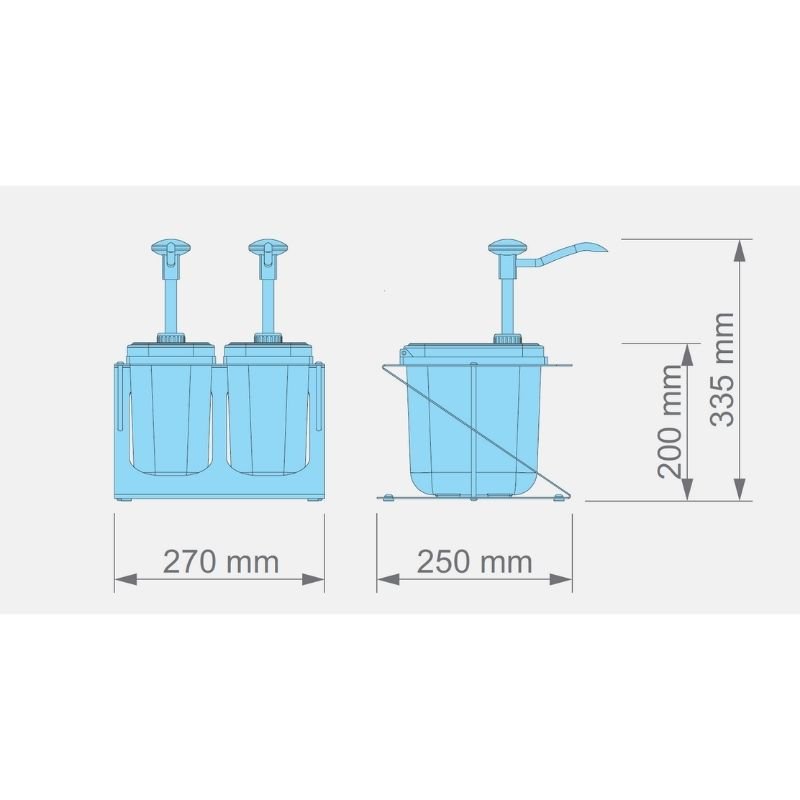 Kalando KDP-003 Basmalı Sos Pompası İkili Z Stant Plastik 2x1.9 L - Görsel 3