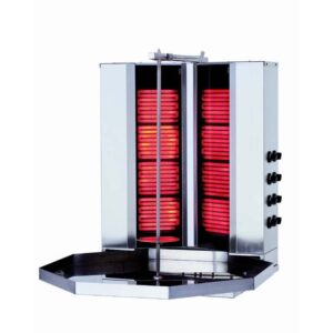 Kalitegaz 4+4 Radyanlı Motorsuz Döner Ocağı, Elektrikli, Camlı, V Model KLG161V