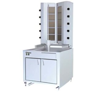 Kalitegaz 5+5 Radyanlı Alttan Motorlu Döner Ocağı, Gazlı, Dolaplı V Model KLG225-VAD