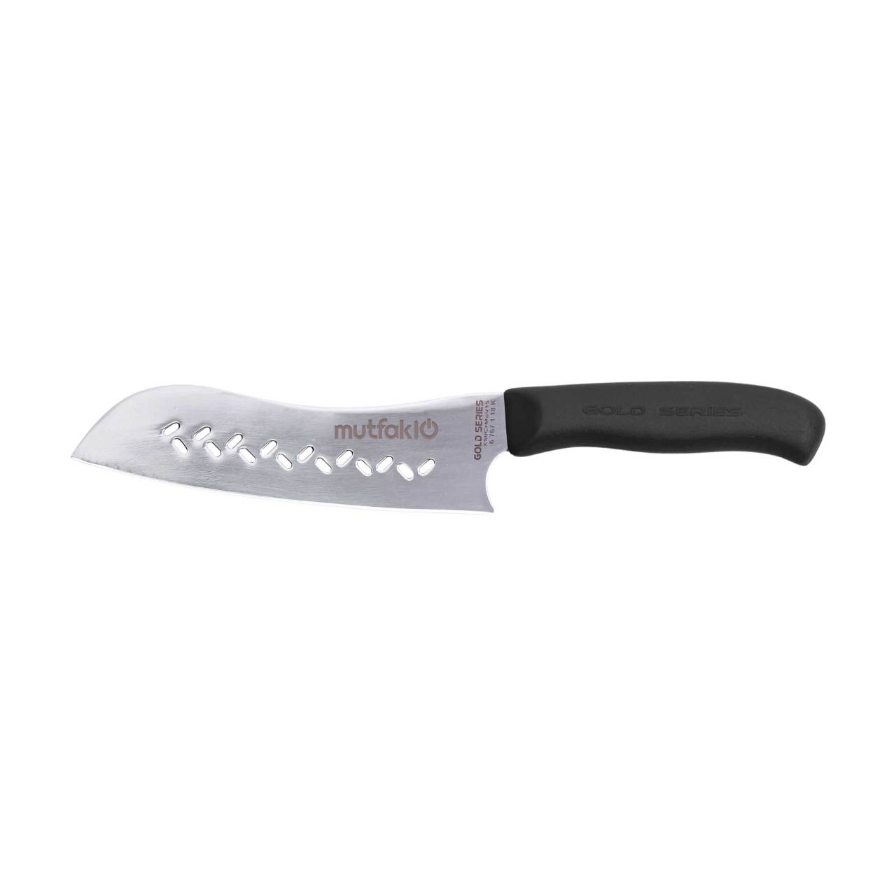 Mutfak10 Gold Eğri Kanallı Santoku Bıçağı 19 Cm