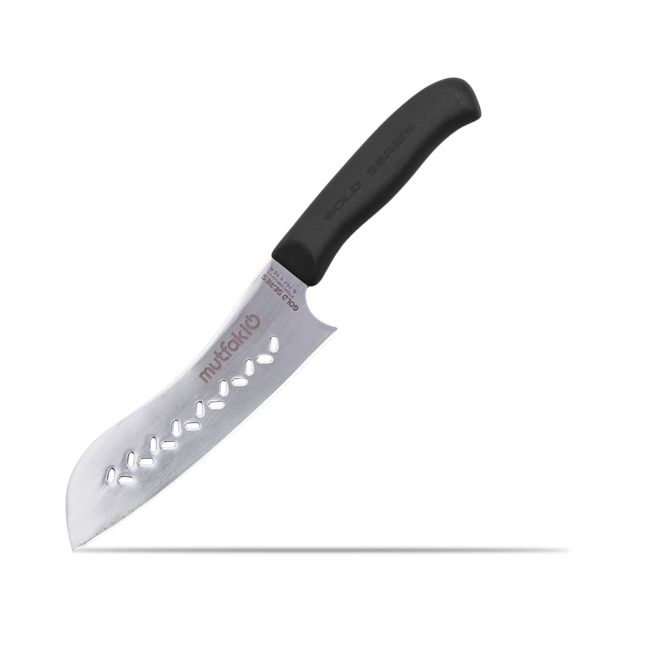 Mutfak10 Gold Eğri Kanallı Santoku Bıçağı 19 Cm - Görsel 2