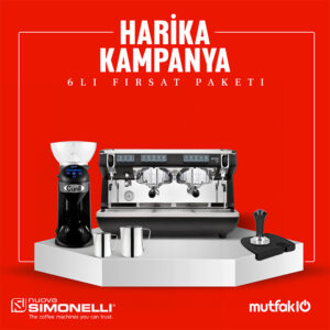 Nuova Simonelli Appia Life II Yüksek Kaşıklı Tam Otomatik Siyah + Altılı Fırsat Paketi