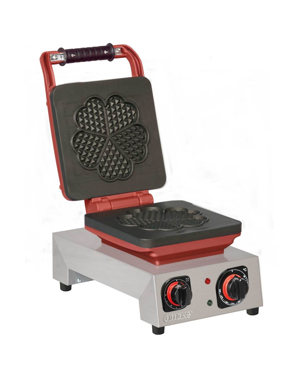 Omake Waffle Makinesi, Manuel, Zaman Ayarlı, Küçük Çiçek Kalp