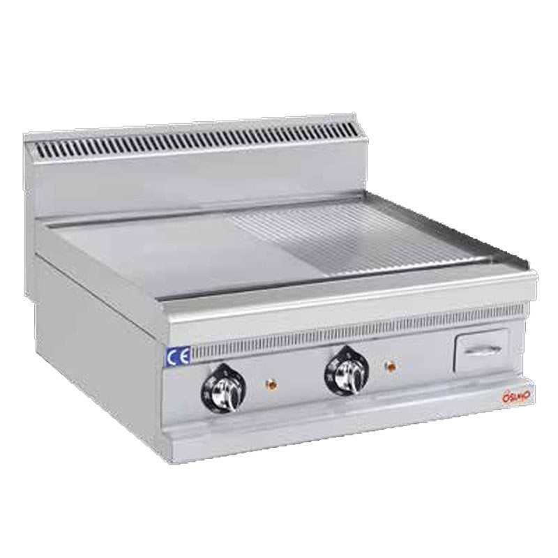 Osimo Elektrikli Izgara, 700 Seri, 80x70 cm, Yarı Oluklu Yarı Düz, 400 V