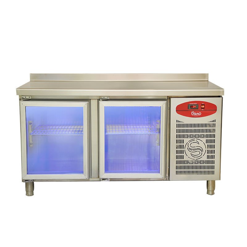 Osimo Gastronom Seri Tezgah Tip Buzdolabı, Cam 2'li Kapaklı, 370 Litre