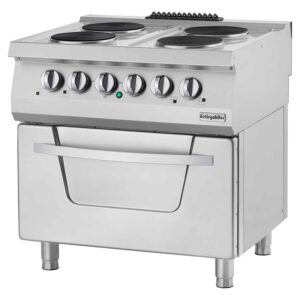 Öztiryakiler 700 Seri,  Kuzine, Fırınlı, Elektrikli, 4 Açık Ateş, Büyük, 80x70x85 cm, 6644