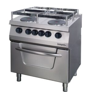 Öztiryakiler 700 Seri Kuzine, Fırınlı, Elektrikli, 4 Açık Ateş, Büyük, Gemi Model  80x70x85 cm, 6644