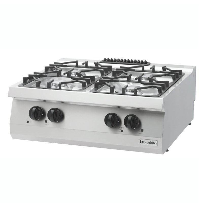 Öztiryakiler 700 Seri Set Üstü Dörtlü Ocak Gazlı 80*70*30 (LS)-4x7,5kW