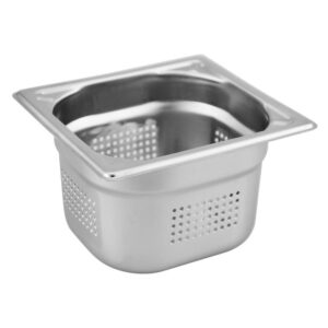 Öztiryakiler Delikli Gastronorm Küvet, Köşe Desenli GNP 1/6x150, 16x17x15 cm