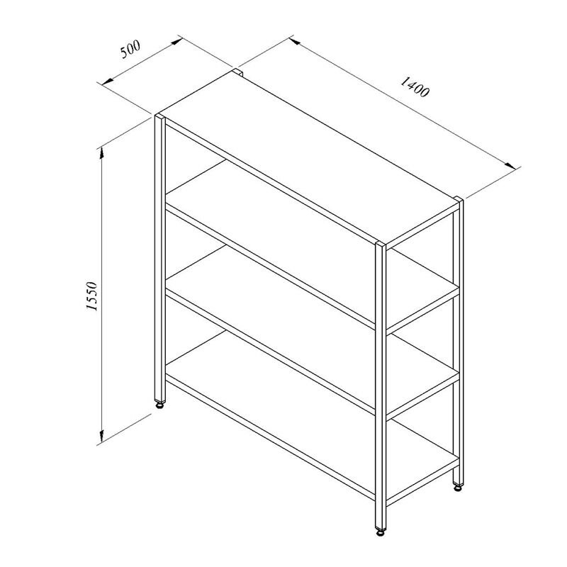 Öztiryakiler İstif Rafı, 4 Düz Tabla, 140x50 cm