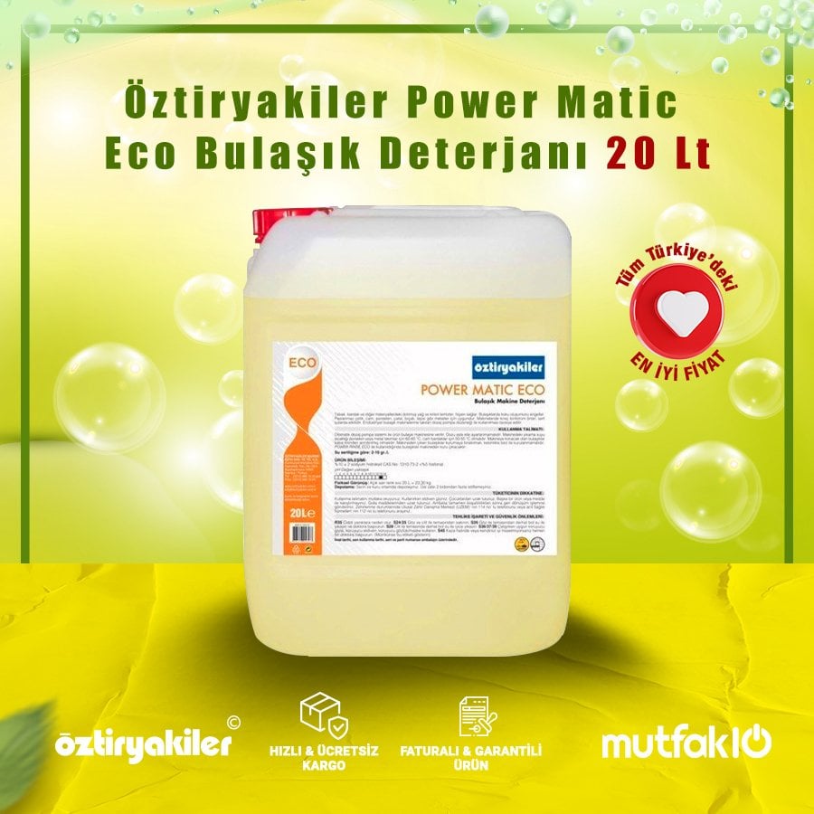 Öztiryakiler Power Matic Eco Bulaşık Deterjanı 20 Lt - Görsel 2