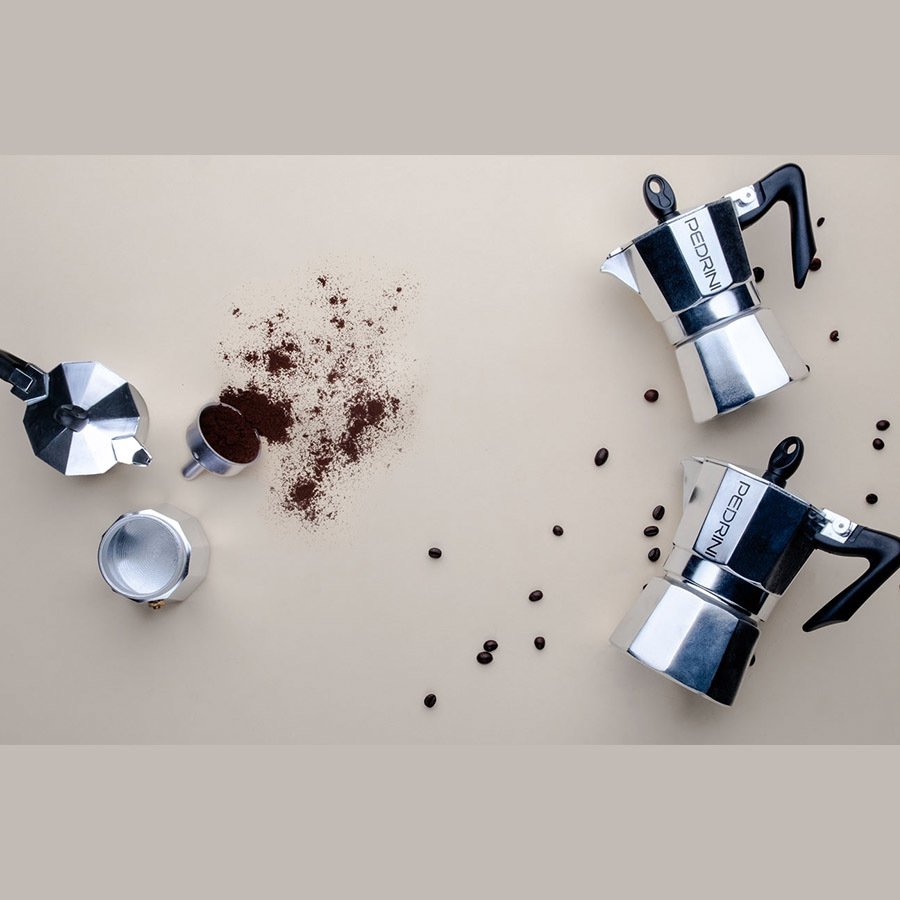 Pedrini Moka Pot 3 Cups Siyah Kulplu - Görsel 2