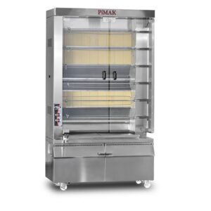 Pimak PI6/M17KB Kollu Piliç Çevirme Makinesi 8 Şiş 40 Piliç Kapasiteli Gazlı