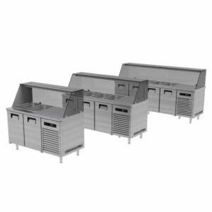 Portabianco ASBHG- 3N70 Soğuk Servis Buzdolabı Camlı, 3 Kapılı, 304 Kalite