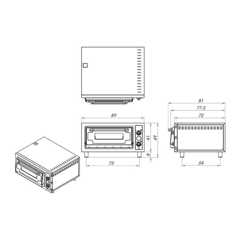 Remta S17 4'lü Pizza Fırını 62x62 cm 380 V Elektrikli - Görsel 2