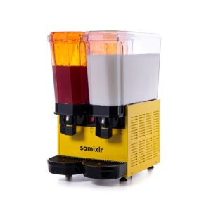 Samixir 40.SMY Klasik Twin Soğuk İçecek Dispenseri, 20+20 L, Fıskiyeli ve Karıştırıcılı, Sarı