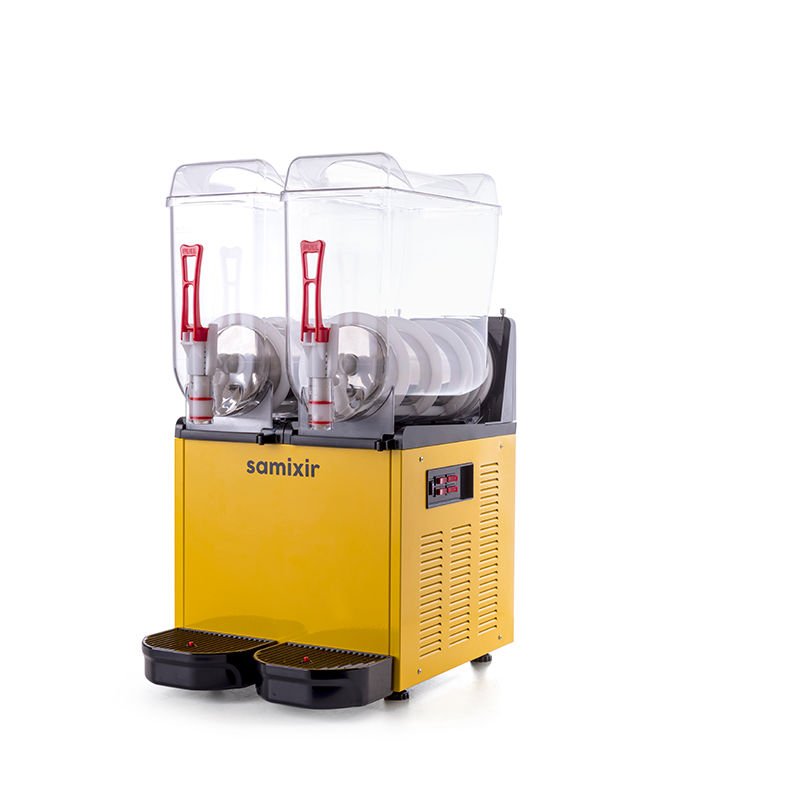 Samixir SLUSH24.Y Ice Slush Twin Meyve Suyu Dispenseri, 12+12 L, Sarı - Görsel 2