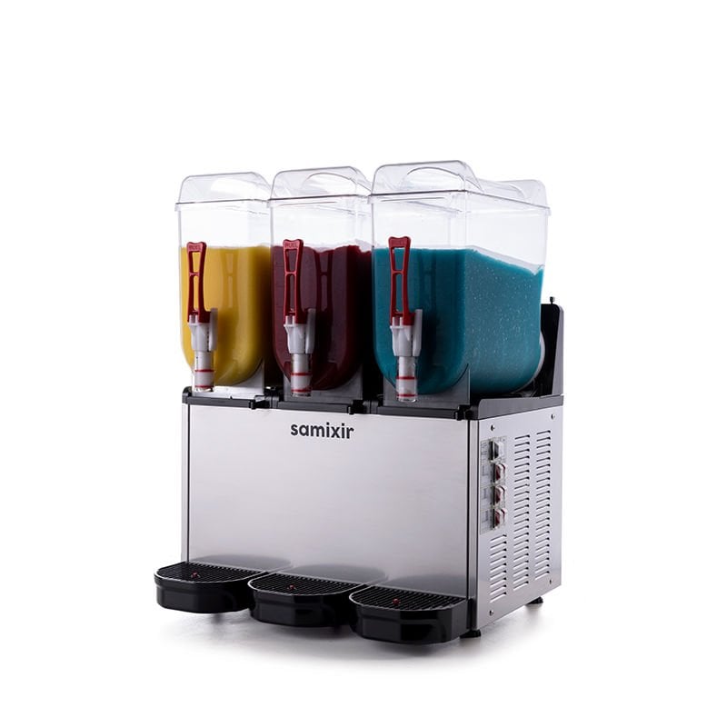 Samixir SLUSH36 Triple Ice Slush Granita Kar Buz Makinesi 12+12+12 L, Inox