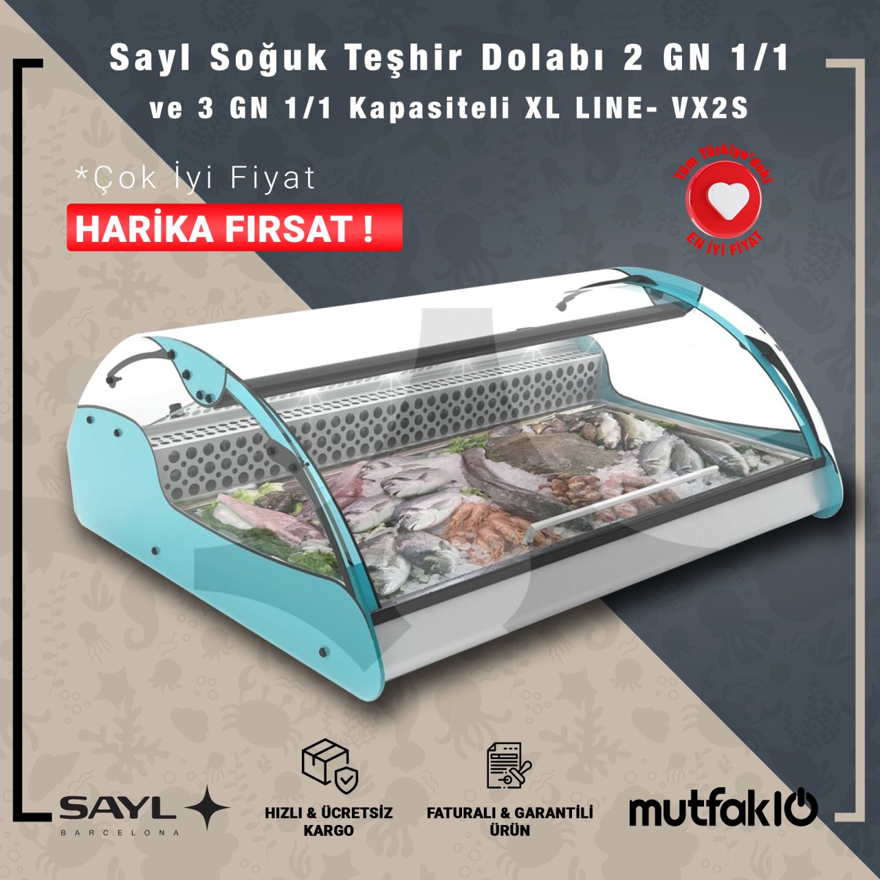 Sayl Soğuk Teşhir Dolabı 2 GN 1/1 ve 3 GN 1/1 Kapasiteli XL LINE- VX2S - Görsel 2