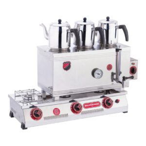 Silverinox Doğalgazlı CE Çift Tab. Kaynaklı 3 Demlik Çayocağı 60'lık