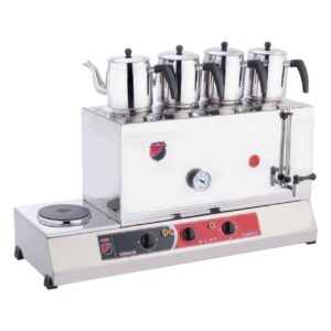 Silverinox Elektrikli Çay Ocağı Kapaklı ve Kaynaklı 4 Demlikli 85'lik