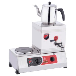 Silverinox Elektrikli Çay Ocağı Kapaklı ve Kaynaklı 1 Demlikli 15'lik