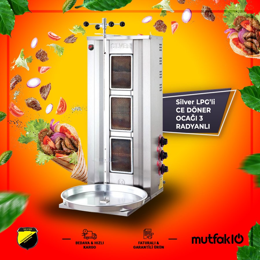 Silverinox LPG'li CE Döner Ocağı 3 Radyanlı - Görsel 2