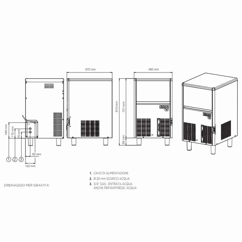 Simag SDE50 Küp Buz Makinesi, 47 kg/gün,6644 - Görsel 2