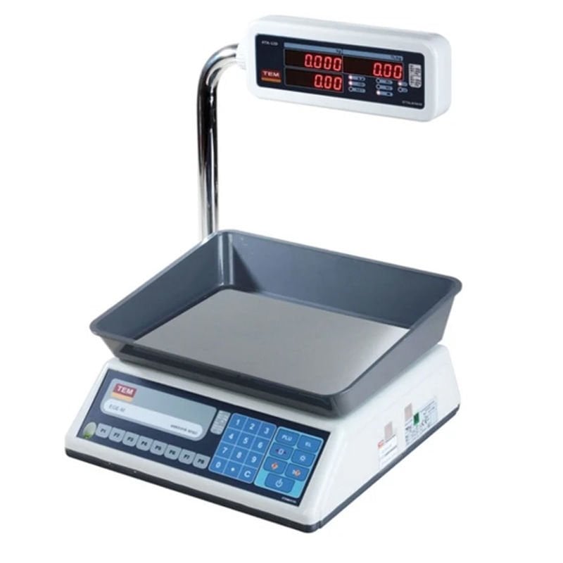 Tem Terazi EGE-LCD Katlanır Boyun Seri Fiyat Hesaplamalı 30 Kilogram