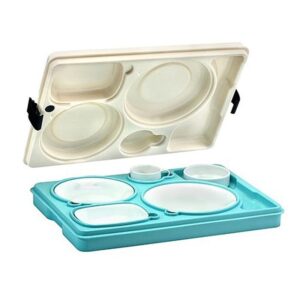 Tribeca TT-5NL Termo Tepsi 5 Bölmeli Kilitli 39x54,2x12 Cm Turkuaz