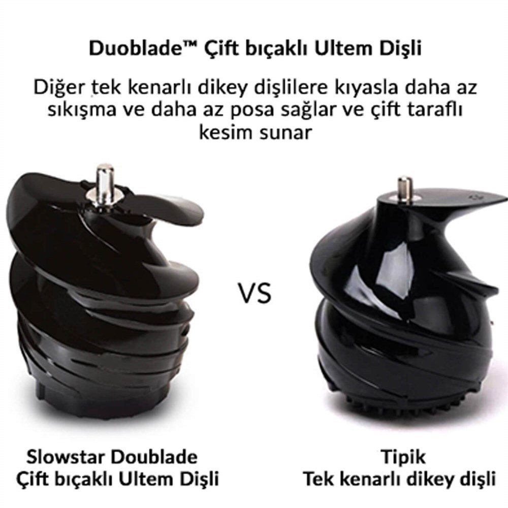 Tribest Slowstar Gri & Siyah Soğuk Sıkım Meyve Ve Sebze Sıkacağı - Görsel 5