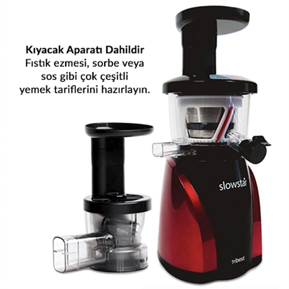 Tribest Slowstar Kırmızı & Siyah Soğuk Sıkım Meyve Ve Sebze Sıkacağı - Görsel 5