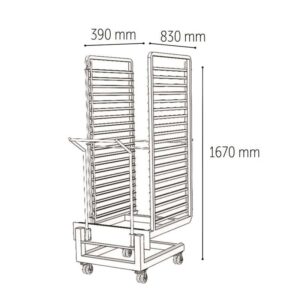 Venarro DEF-DK20T Tepsi Taşıma Arabası ve Tepsi Kiti, 20 Tepsi Kapasiteli