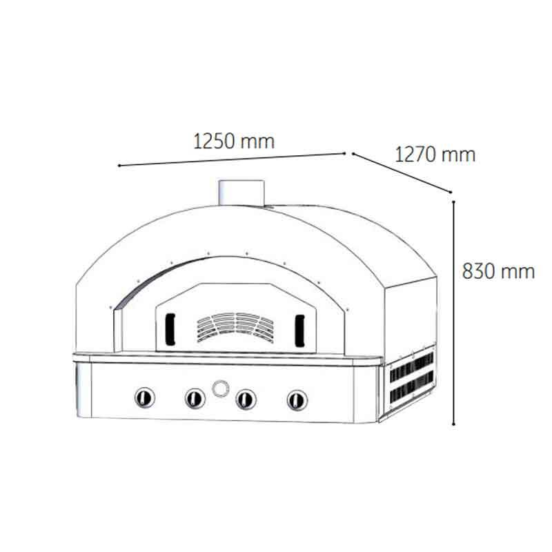 Venarro DYF-1010 Pizza Ve Pide Fırını Yeşil 100x100 Cm Gazlı - Görsel 2