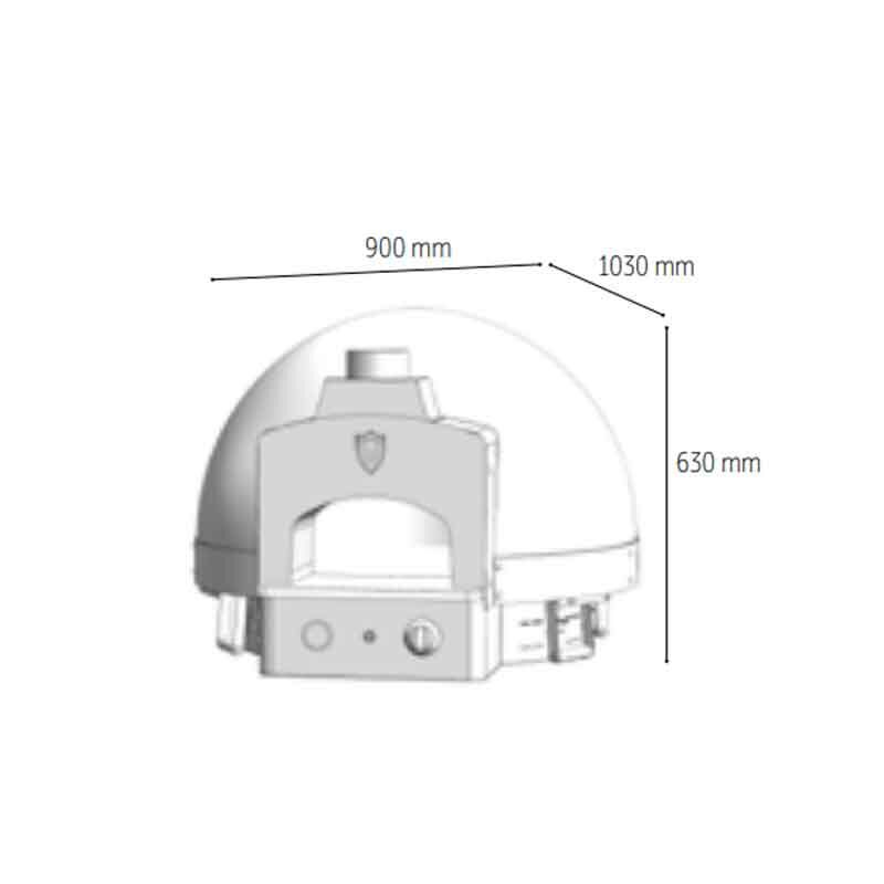 Venarro DYK-60-G Taş Tabanlı Gazlı Pizza Fırını, Kırmızı, 60x60 cm - Görsel 2