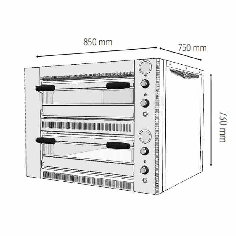 Venarro DYP-4+4 Pizza Fırını Elektrikli, Ø 250 mm x 4+4 - Görsel 2