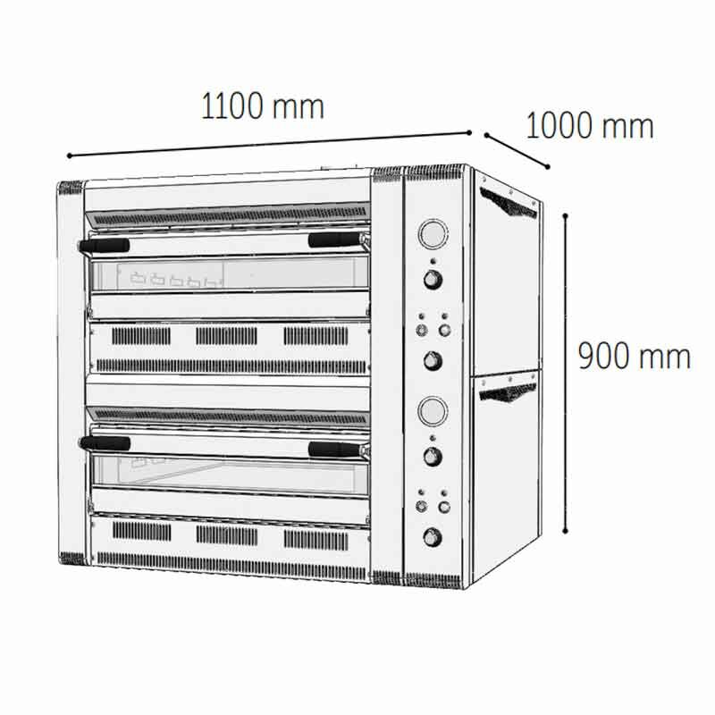 Venarro DYP-4+4GS Pizza Fırını Gazlı, Ø 340 mm x 4+4 - Görsel 2