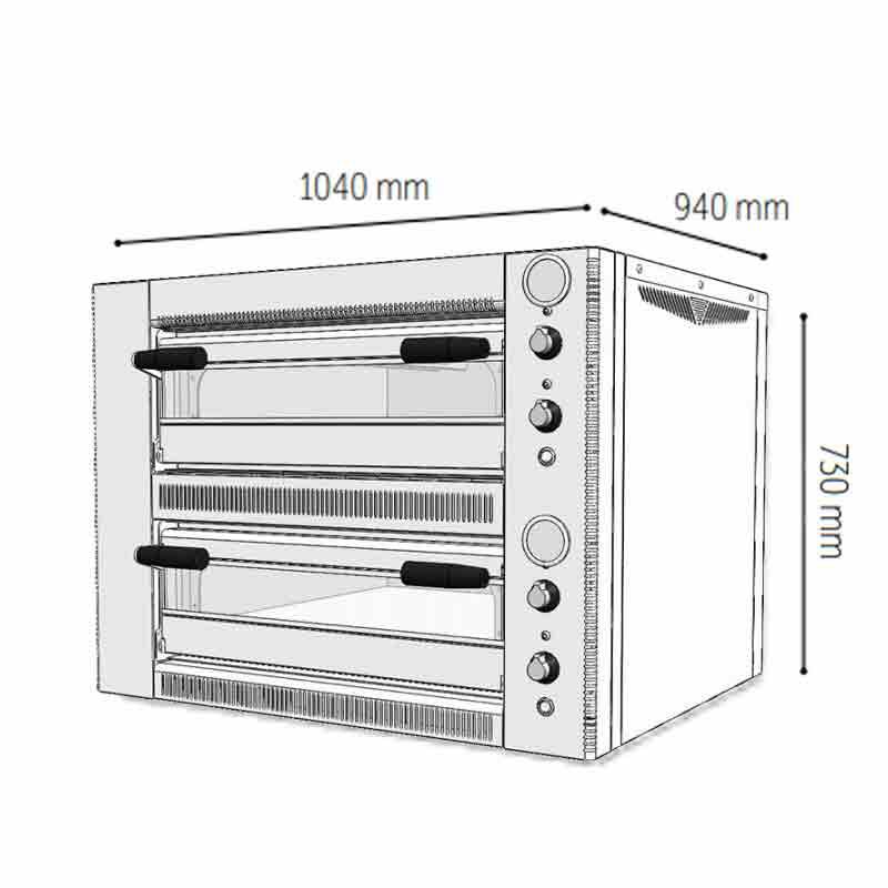 Venarro DYP-4+4S Pizza Fırını Elektrikli, Ø 340 mm x 4+4 - Görsel 2